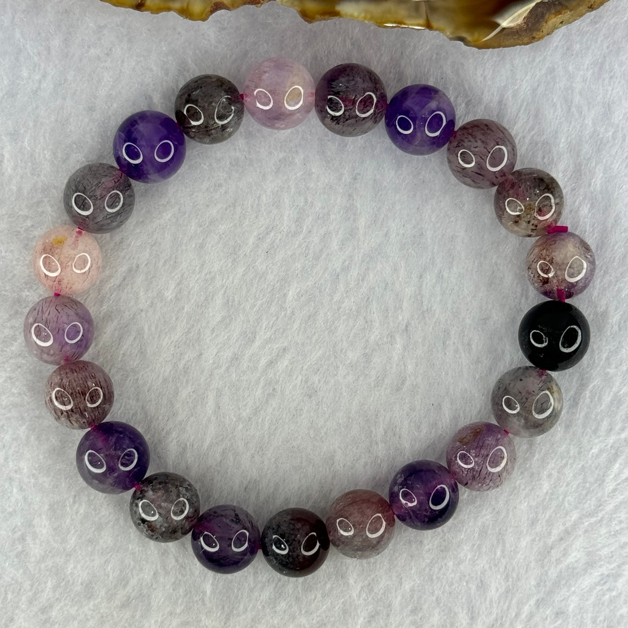 Natural Super 7 Beads Bracelet 21.80g 16cm 9.2mm 21 Beads