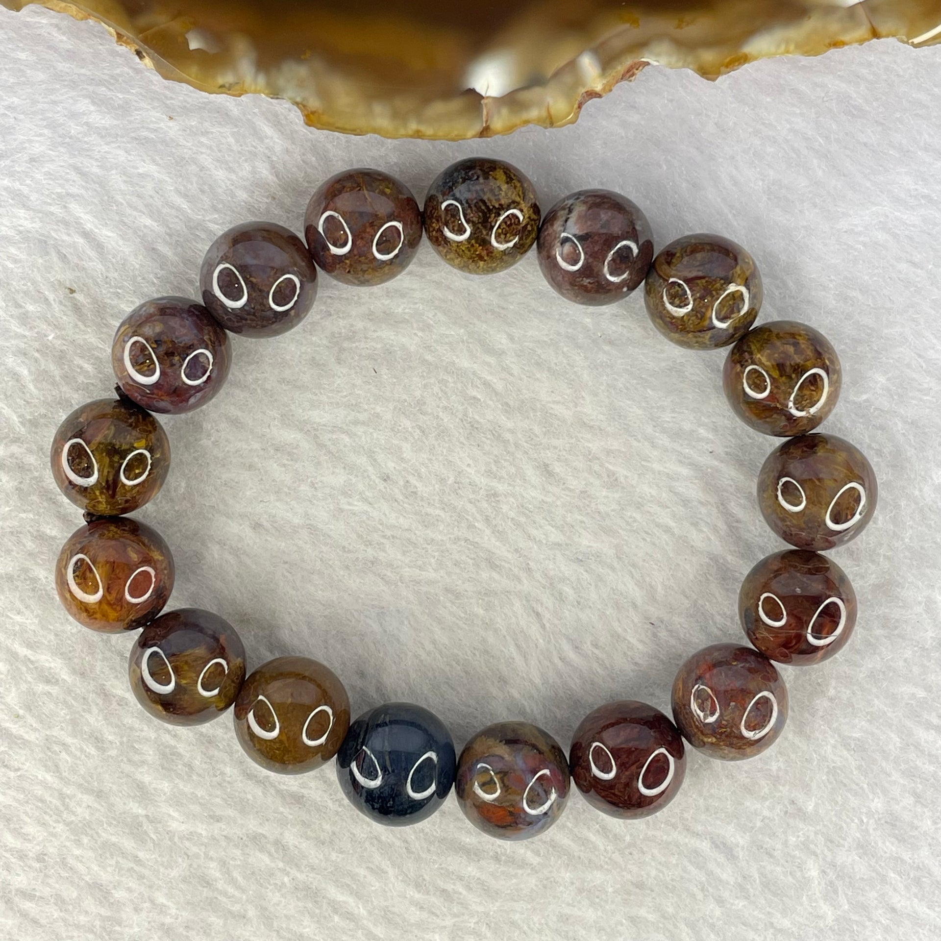 Natural Petersite Peterstone Bracelet 31.59g 11.1 mm 17 Beads - Huangs Jadeite and Jewelry Pte Ltd