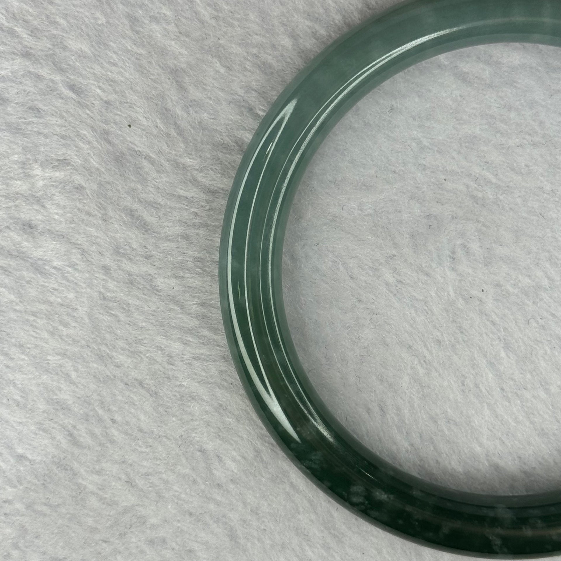 Type A Blueish Green with Faint Yellow Jadeite Bangle 36.84g Inner Diameter 58.2mm 8.2 by 7.9mm - Huangs Jadeite and Jewelry Pte Ltd