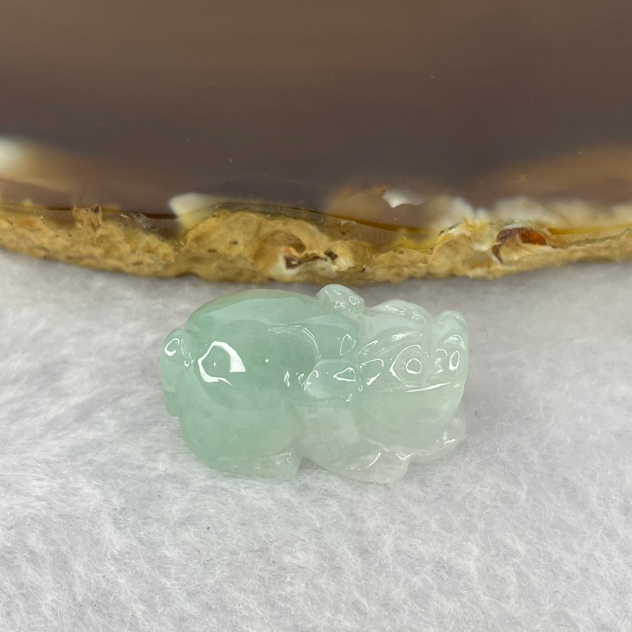 Type A Sky Blue Jadeite Pixiu Pendent A货天空蓝翡翠貔貅牌 6.46g by 22.8 by 11.4 by 11.8 mm - Huangs Jadeite and Jewelry Pte Ltd