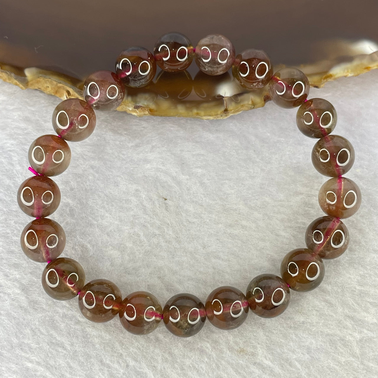 Natural Auralite Crystal Bracelet 极光手链 18.99g 8.6 mm 21 Beads - Huangs Jadeite and Jewelry Pte Ltd