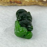 Natural Green Nephrite Bat Pendant 13.53g 41.4 by 16.6 by 13.2mm - Huangs Jadeite and Jewelry Pte Ltd