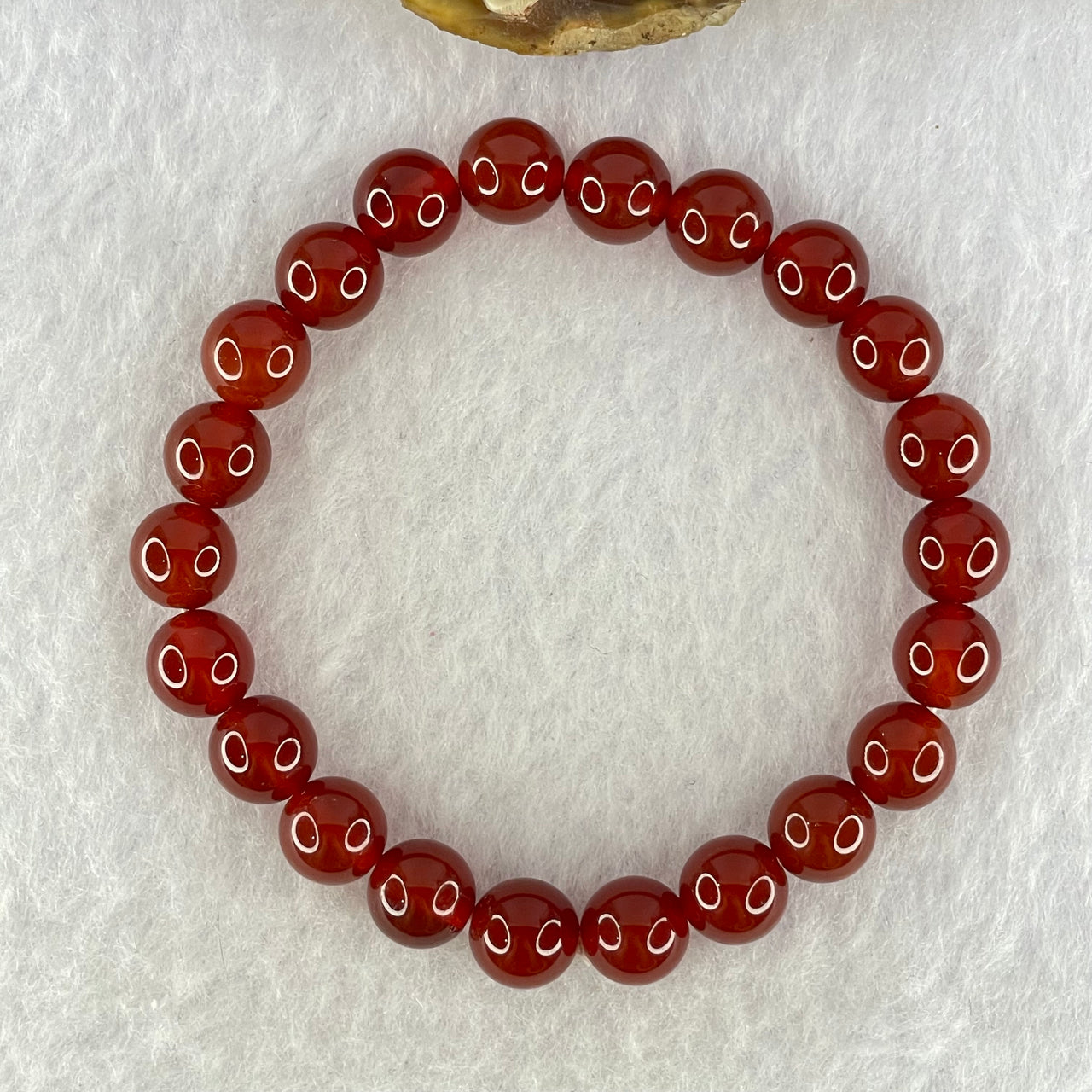 Natural Carnelian Agate Beads Bracelet 16.27g 15cm 8.3mm 22 Beads