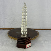 Natural Clear Quartz Pagoda Mini Display 156.76g 170.0 by 62.1 by 56.0mm - Huangs Jadeite and Jewelry Pte Ltd