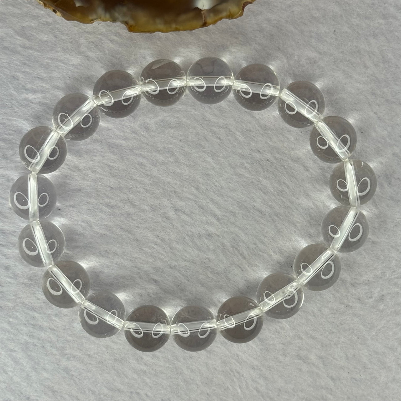 Natural Clear Quartz Bracelet 天然白水晶手链 30.43g 17cm 10.6mm 19 Beads