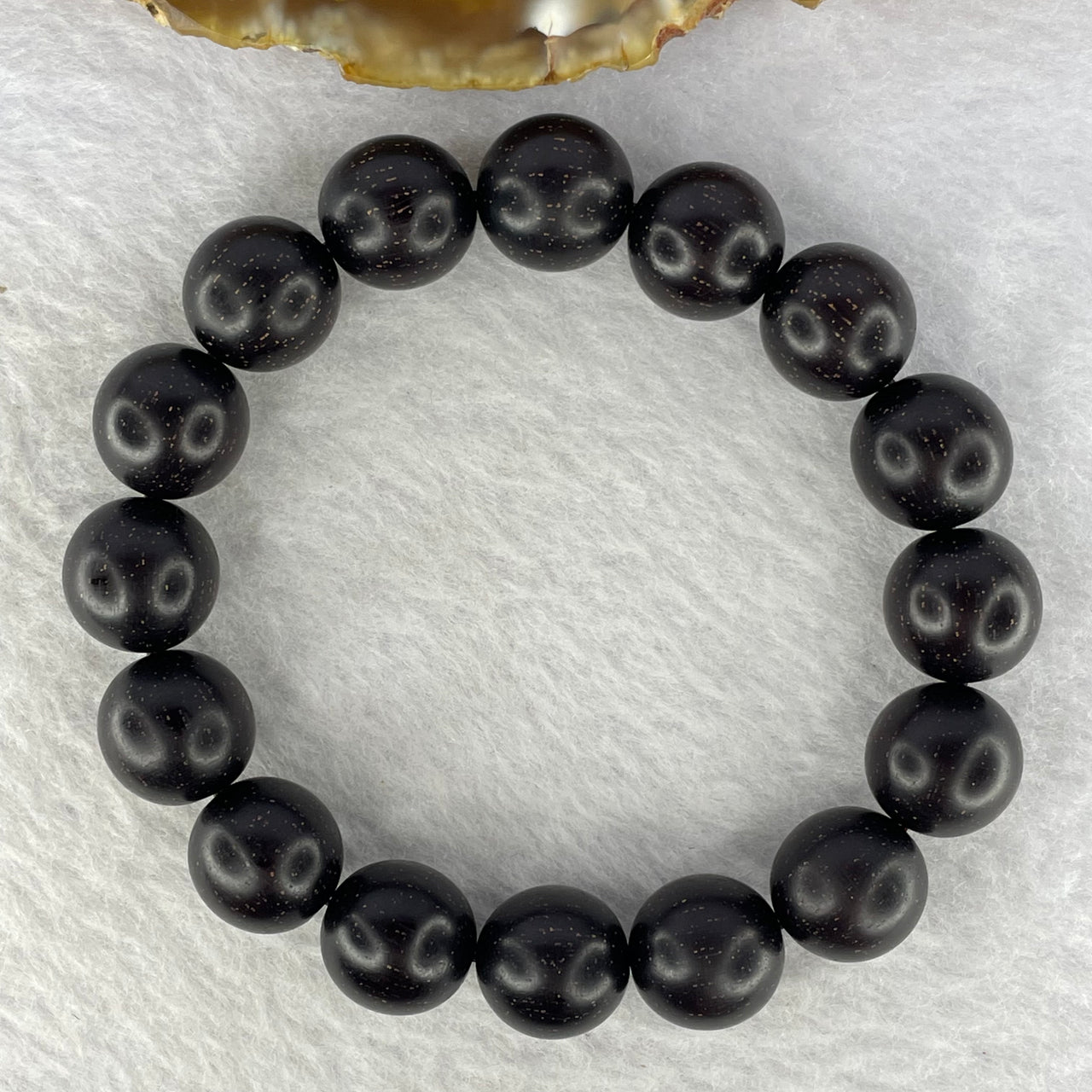 National Wild African Zitan Bracelet 野生非洲金星字檀手链  18.21g 12.6 mm 16 Beads - Huangs Jadeite and Jewelry Pte Ltd