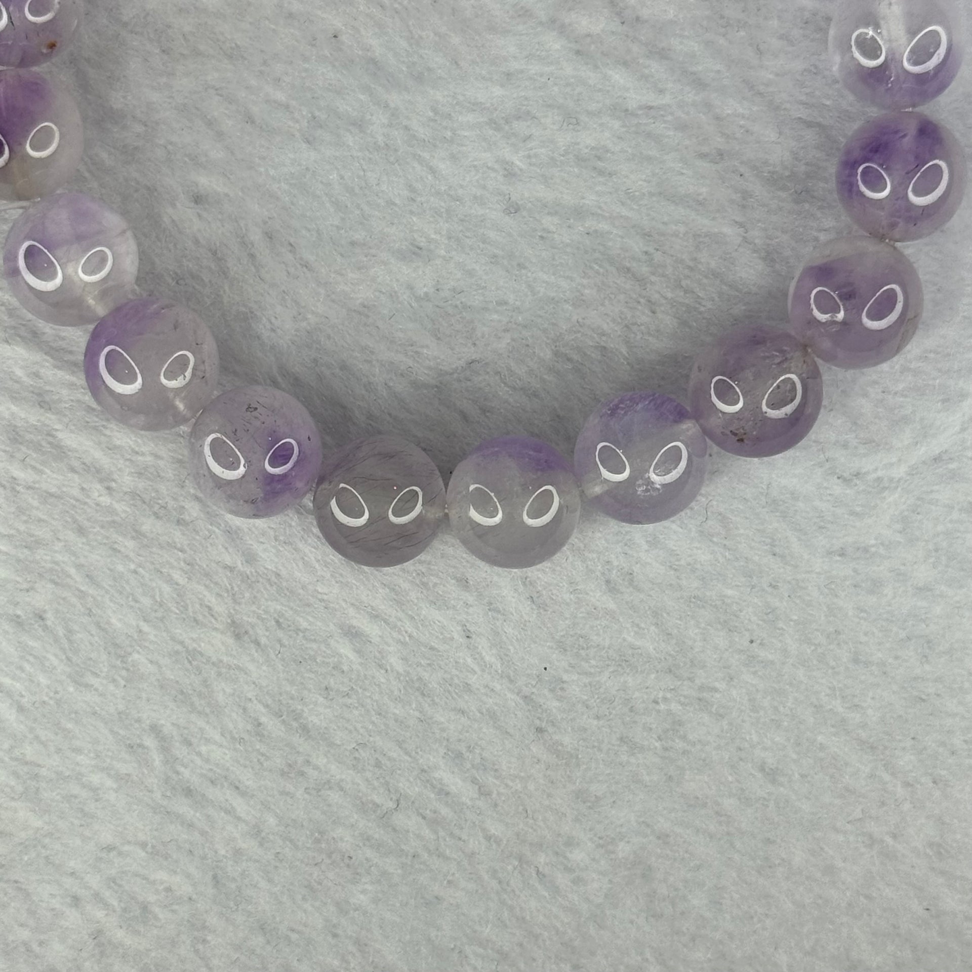 Natural Super 7 Amethyst Beads Bracelet 天然紫超七手链 25.25g 16.5cm 9.8mm 20 Beads - Huangs Jadeite and Jewelry Pte Ltd