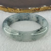 Translucent White with Dark Greenish Black Piao Hua Sodium Feldspar Jade Bangle 天然水沫玉手镯 Internal Diameter 57.9mm 62.98g 14.9 by 9.9mm