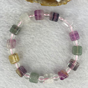 Natural Green and Purple Fluorite Beads Bracelet 28.48g 8.5mm 14pcs - Huangs Jadeite and Jewelry Pte Ltd