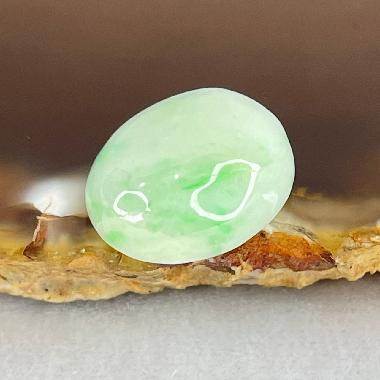 Type A Faint Green Jadeite Stone For Setting 2.80g 16.1 by 12.9 by 7.3mm