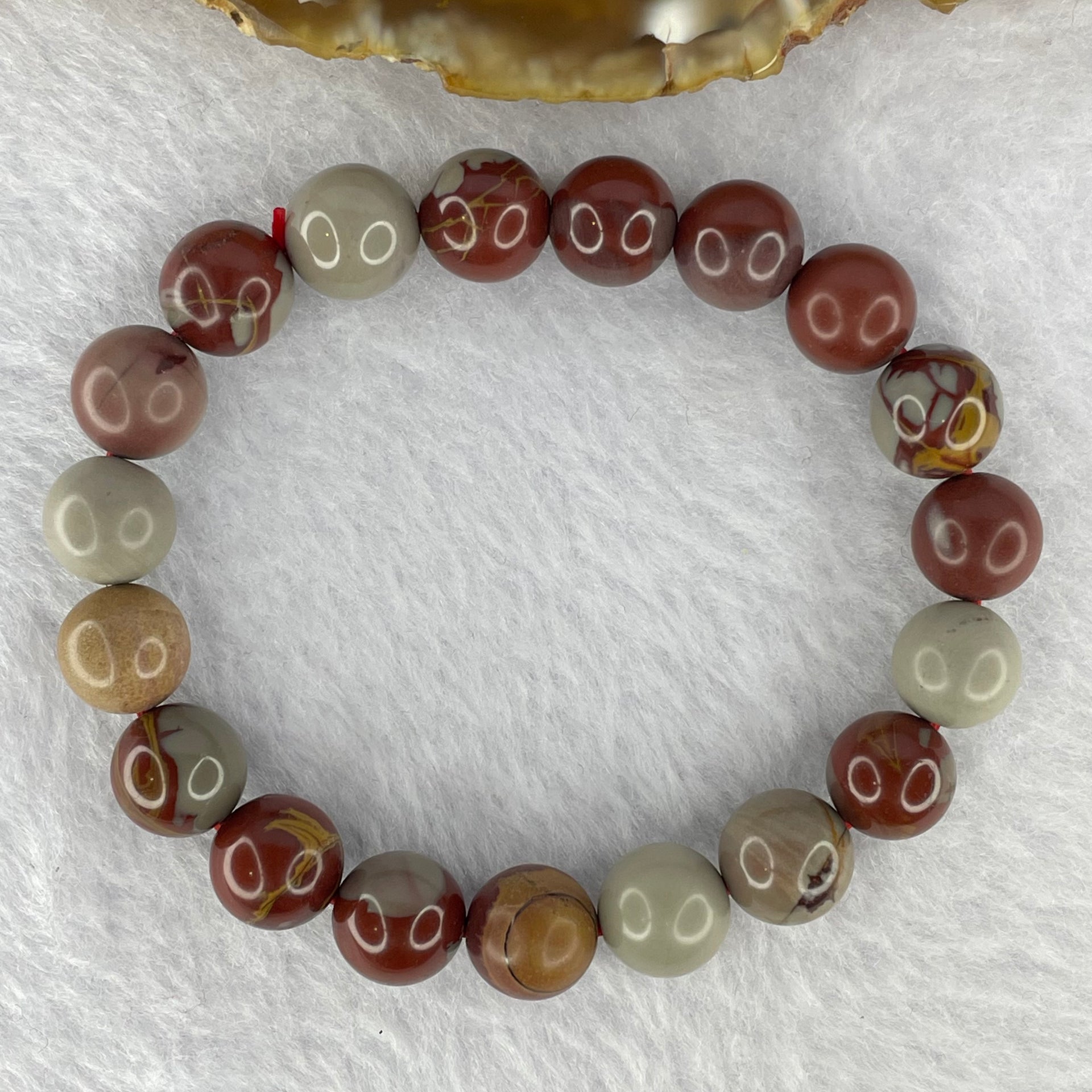 Australian Red Picture Jasper (Noreena Jasper) Bracelet 26.23g 10.3 mm 19 Beads - Huangs Jadeite and Jewelry Pte Ltd