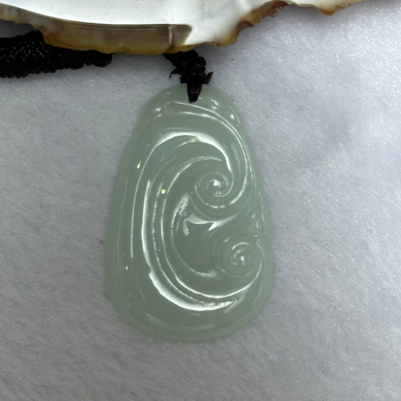 Type A Light Sky Blue Jadeite Ruyi Pendent 9.16g 34.6 by 23.3 by 4.7mm - Huangs Jadeite and Jewelry Pte Ltd