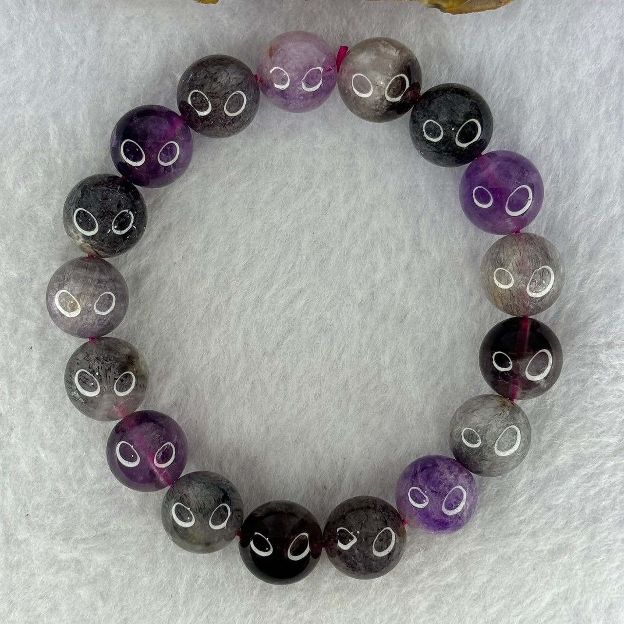 Natural Super 7 Beads Bracelet 43.05g 18cm 12.4mm 17 Beads