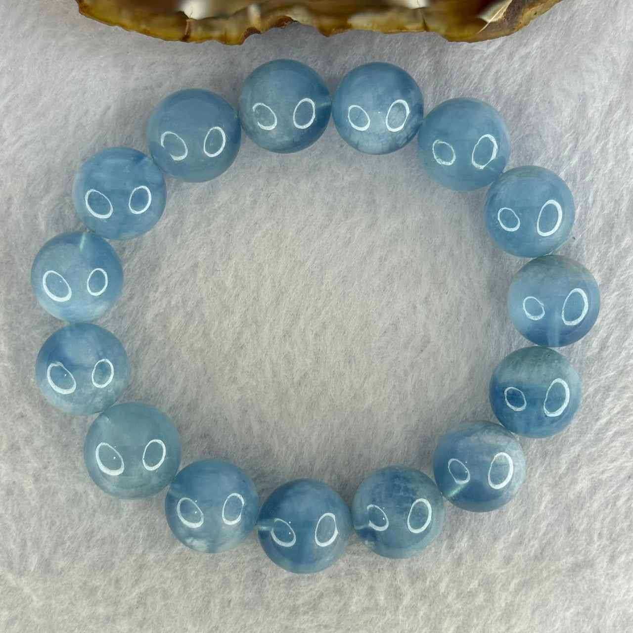 Natural Aquamarine Beads Bracelet 60.65g 18.5cm 14.5mm 15 Beads