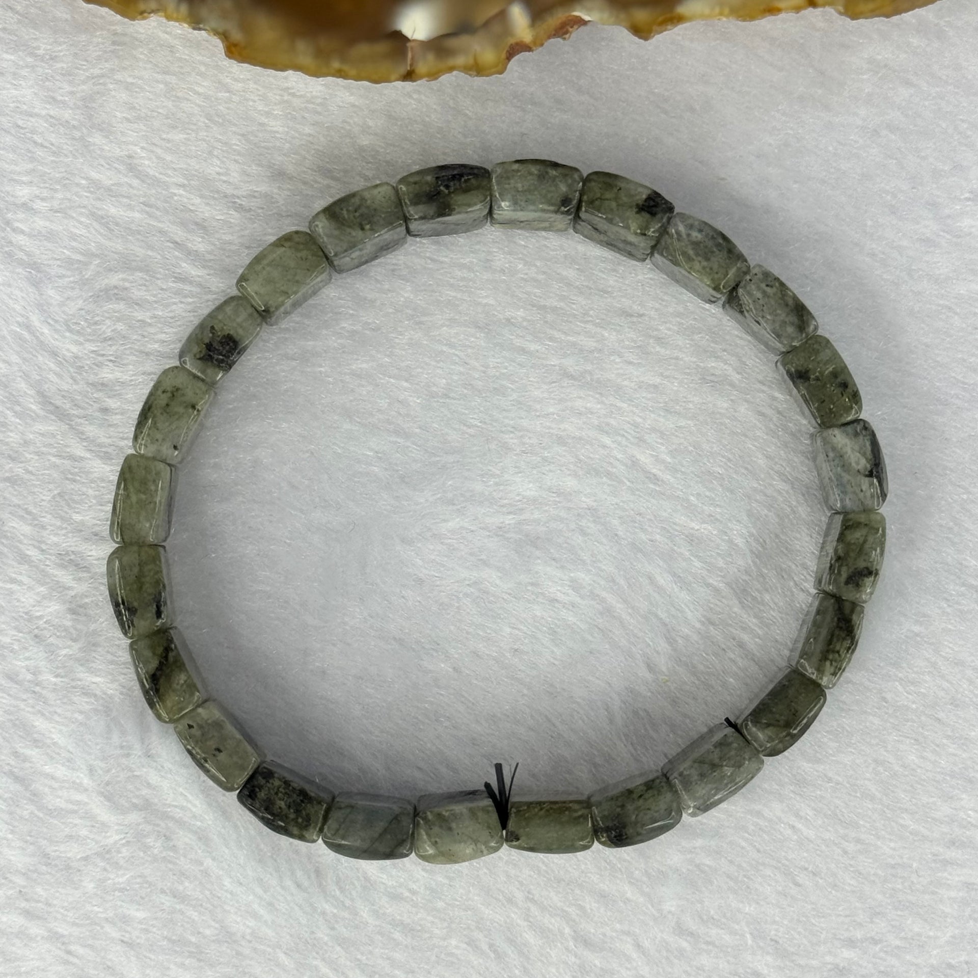 Natural Labradorite Bracelet 25.55g 16.5cm 12.0 by 8.1 by 5.0mm 24 pcs - Huangs Jadeite and Jewelry Pte Ltd