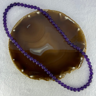 Good Grade Natural Amethyst Necklace 45.90g 53cm 7.9mm 73 Beads