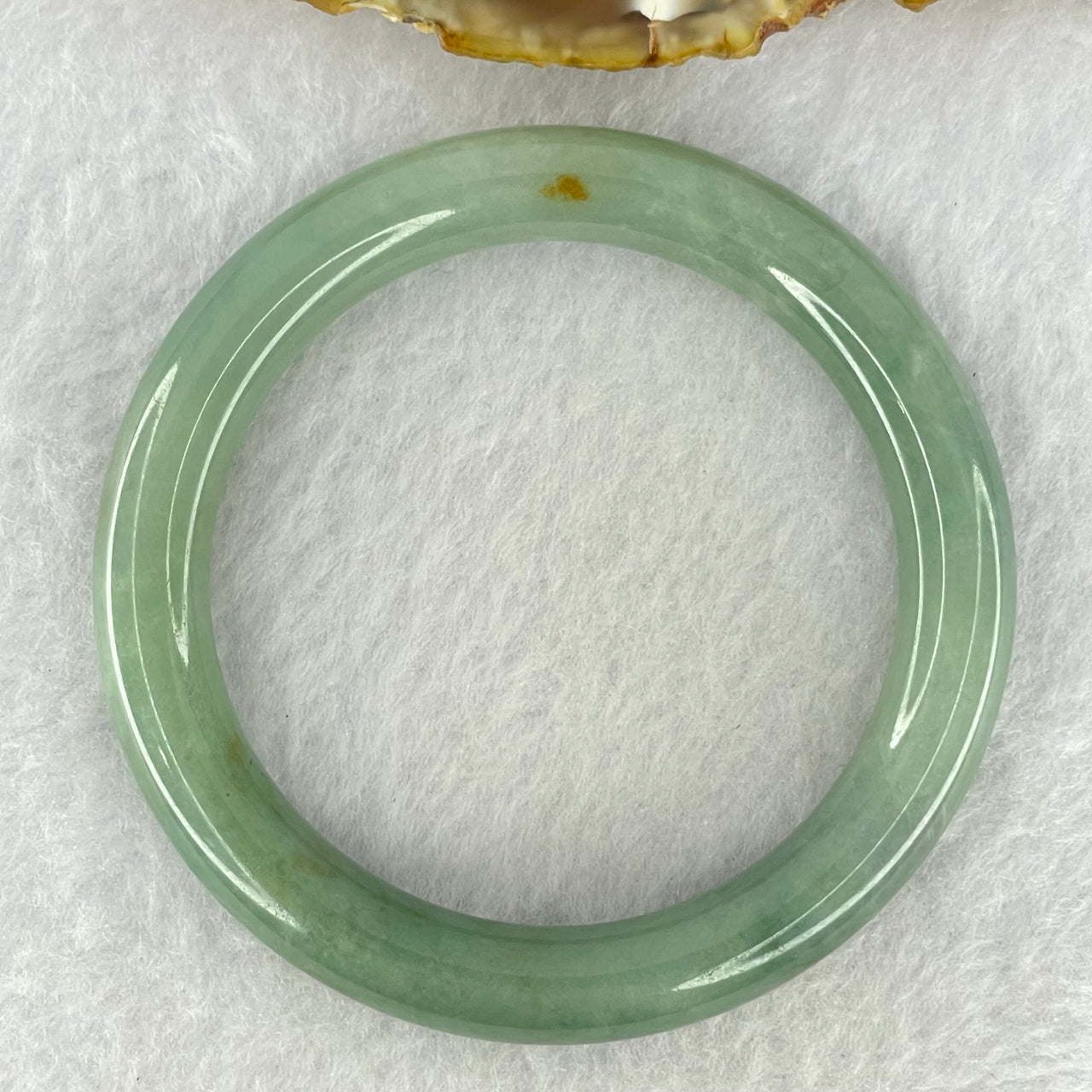 Type A Blueish Green Jadeite Bangle Internal Diameter 53.9mm 43.94g 9.3 by 9.3mm (Internal Lines)