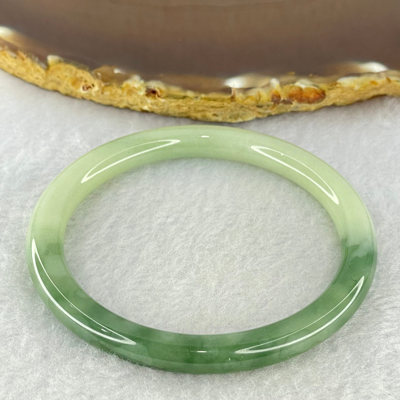 Type A Green and Dark Green Jadeite Bangle Internal Diameter 56.2mm 26.28g 6.9 by 7.4mm (External and Internal Line)