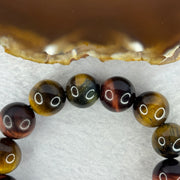 Natural Tiger's Eye Quartz Bracelet 虎眼石手持手链 55.31g 17cm 14.5mm 14 Beads - Huangs Jadeite and Jewelry Pte Ltd