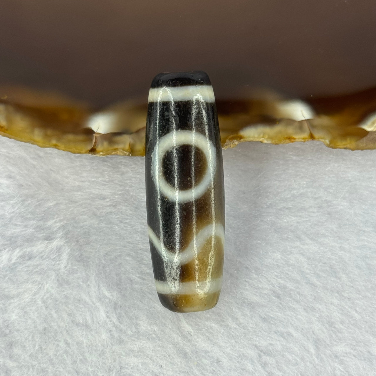 Natural Powerful Tibetan Old Oily Agate Sky Door Serenity 1 Eye Dzi Bead Heavenly Master (Tian Zhu) 一眼天诛 10.02g 38.2 by 12.9mm - Huangs Jadeite and Jewelry Pte Ltd