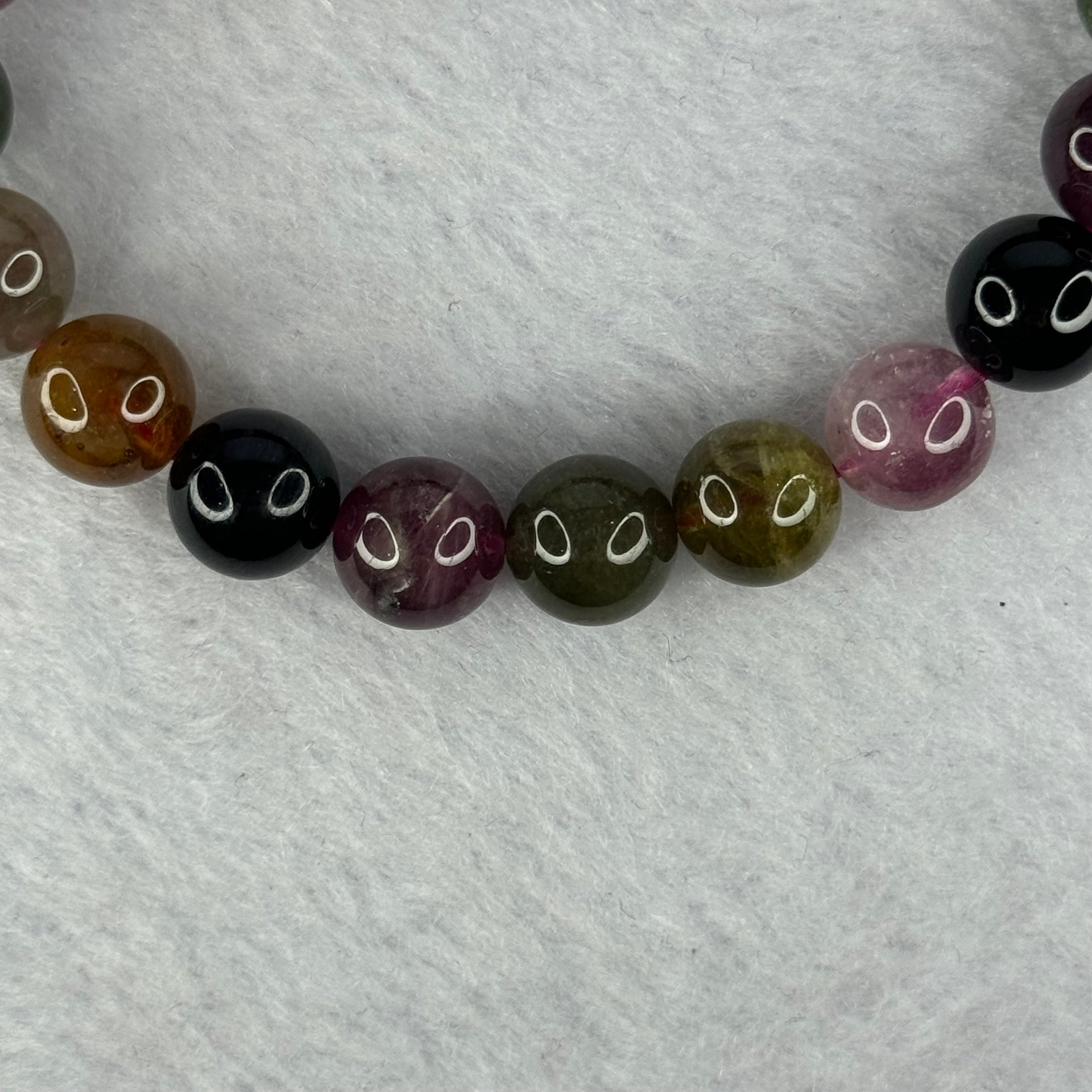 Good Grade Natural Tourmaline Beads Bracelet 好的天然碧玺珠手链 29.16g 16.5cm 9.8mm 20 Beads - Huangs Jadeite and Jewelry Pte Ltd