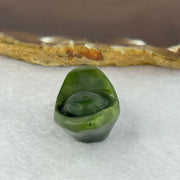 Natural Dark Green Nephrite Mini Gold Ingot Charm/Pendent 12.85g 36.7 by 21.0 by 17.1mm - Huangs Jadeite and Jewelry Pte Ltd