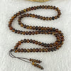 Natural Dark Brownish Yellow Flower Amber Beads Necklace 天然花珀项链 12.58g 58cm 6.6mm 109 Beads