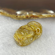 Above Average Grade Natural Golden Rutilated Quartz Pixiu Charm for Bracelet 天然金发水晶貔貅 11.01g 29.2 by 17.8 by 12.4mm - Huangs Jadeite and Jewelry Pte Ltd