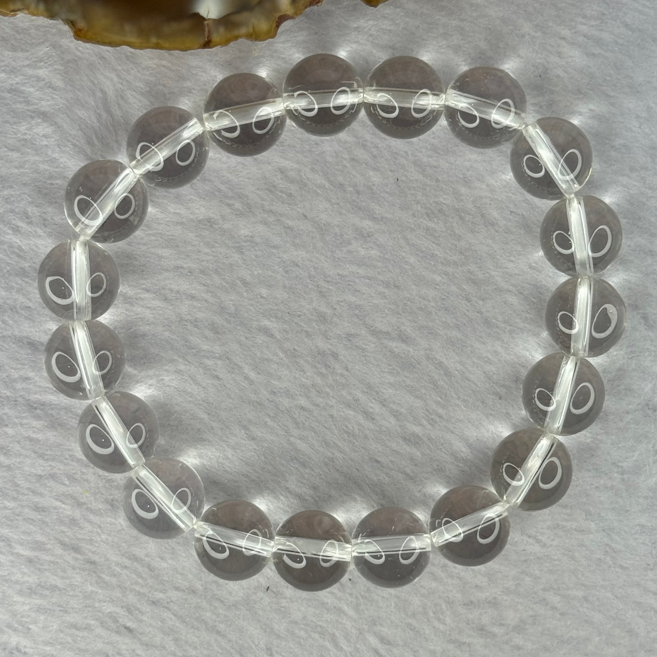 Natural Clear Quartz Bracelet 天然白水晶手链 30.62g 17cm 10.6mm 19 Beads