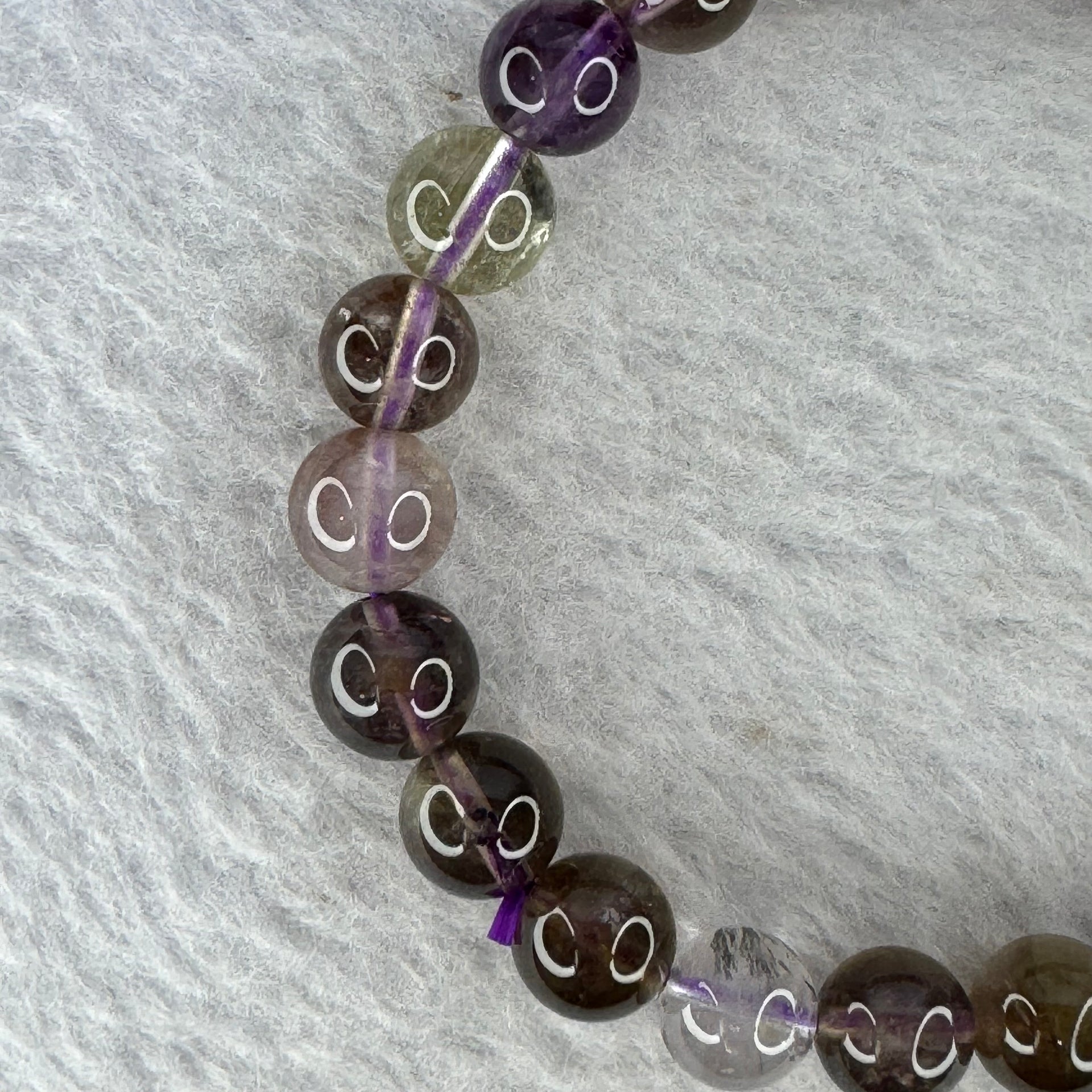 Natural Auralite Crystal Bracelet 极光手链 17.04g 8.3 mm 23 Beads - Huangs Jadeite and Jewelry Pte Ltd