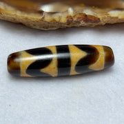 Natural Powerful Tibetan Old Oily Agate  Double Tiger Tooth Daluo Dzi Bead Heavenly Master (Tian Zhu) 虎呀天诛 7.05g 38.5 by 11.1mm - Huangs Jadeite and Jewelry Pte Ltd