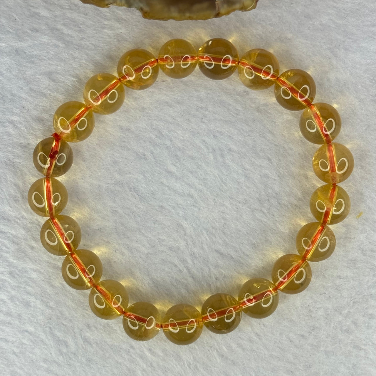 Natural Citrine Beads Bracelet 天然黄水晶手镯 22.91g 16.5cm 9.4mm 21 Beads