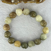 Natural Mixed Color Bodhi Beads in Paw Bracelet 16.93g 16cm 12.1mm 16 Beads - Huangs Jadeite and Jewelry Pte Ltd