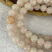 Type A Semi Icy Pink Jadeite Beads Necklace 98 Beads 7.2mm 58.32g - Huangs Jadeite and Jewelry Pte Ltd