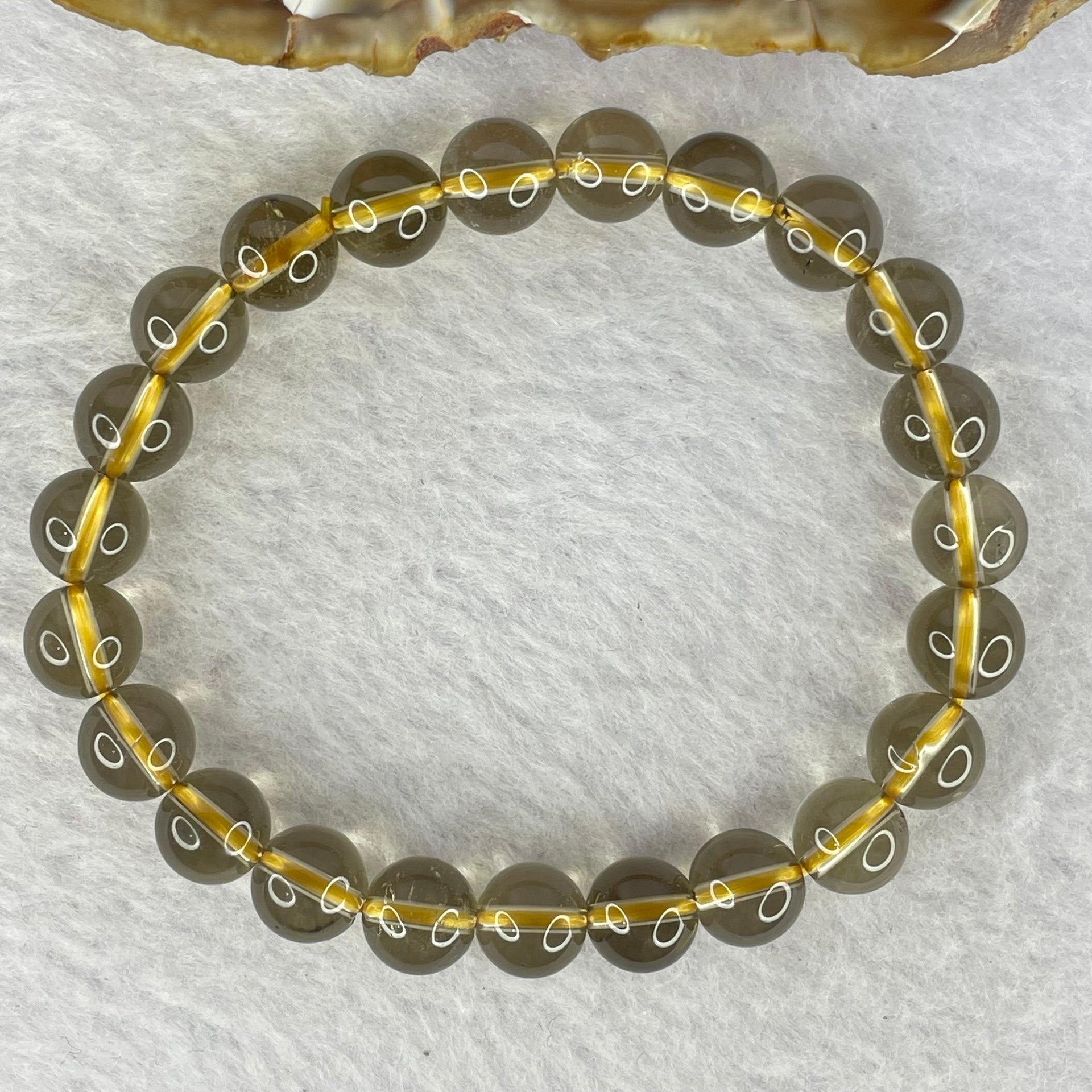 Natural Smoky Quartz Bracelet 18.03g 15.5cm 8.3mm 23 Beads - Huangs Jadeite and Jewelry Pte Ltd