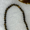 Natural Dark Brown Flower Amber Beads Elastic Necklace 7.50g 50cm 5.2mm 107 Beads