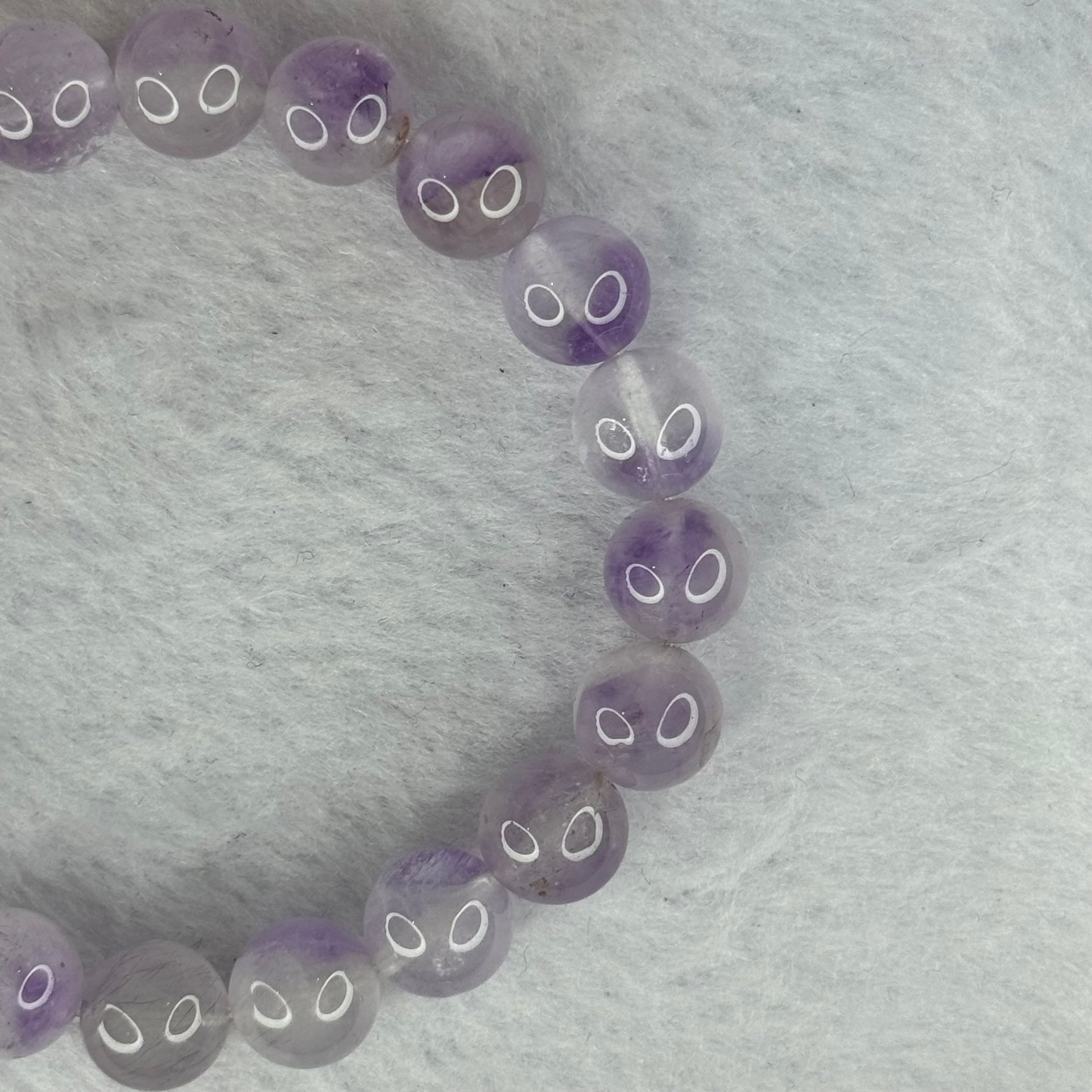 Natural Super 7 Amethyst Beads Bracelet 天然紫超七手链 25.25g 16.5cm 9.8mm 20 Beads - Huangs Jadeite and Jewelry Pte Ltd