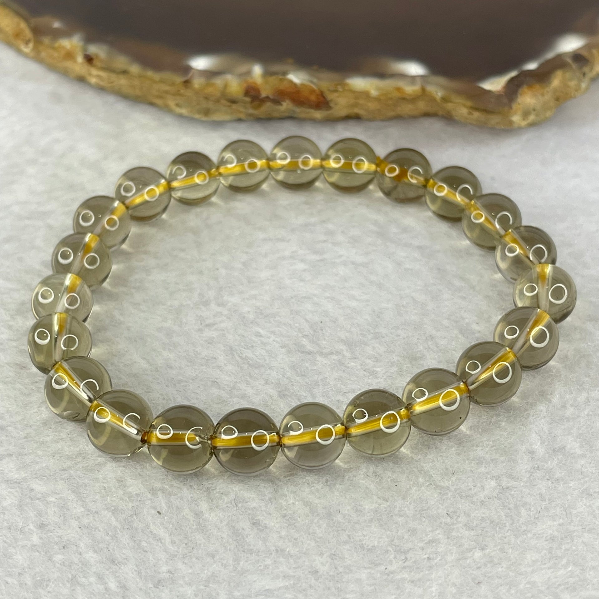 Natural Smoky Quartz Bracelet 18.03g 15.5cm 8.3mm 23 Beads - Huangs Jadeite and Jewelry Pte Ltd