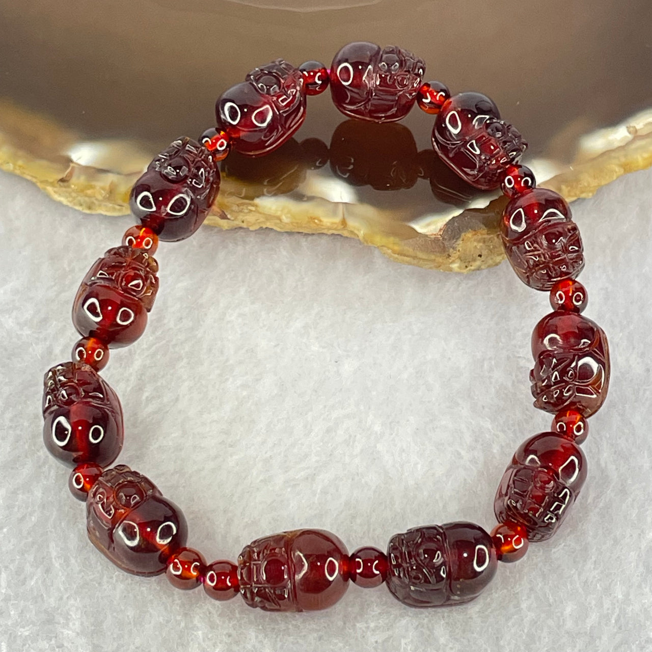 Natural Red Garnet Pixiu Bracelet 26.94g 16.5cm 12.4 by 8.6 by 7.7mm