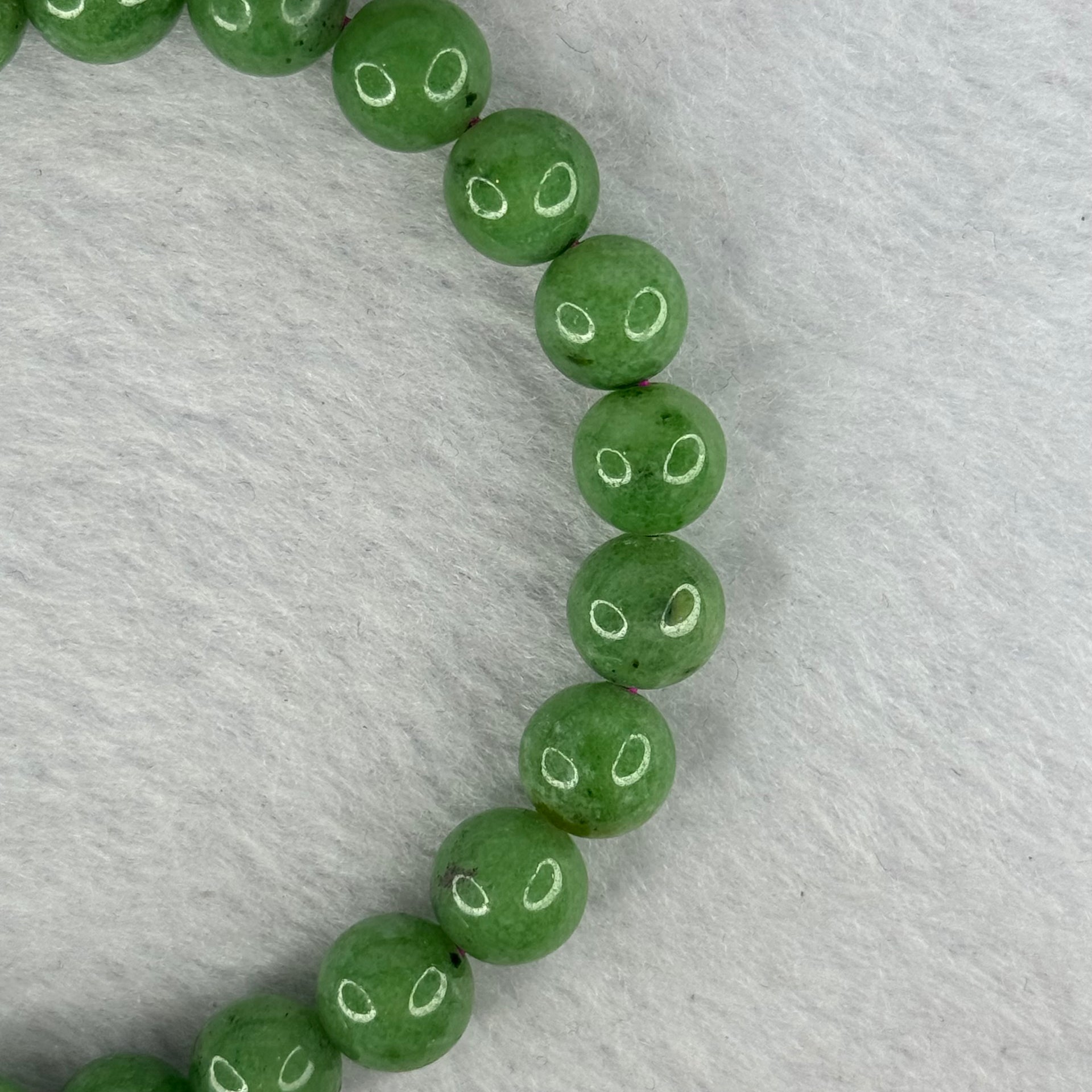 Natural Emerald And Ruby Zoisite Beads Bracelet 24.59g 17cm 8.9mm 23 Beads - Huangs Jadeite and Jewelry Pte Ltd