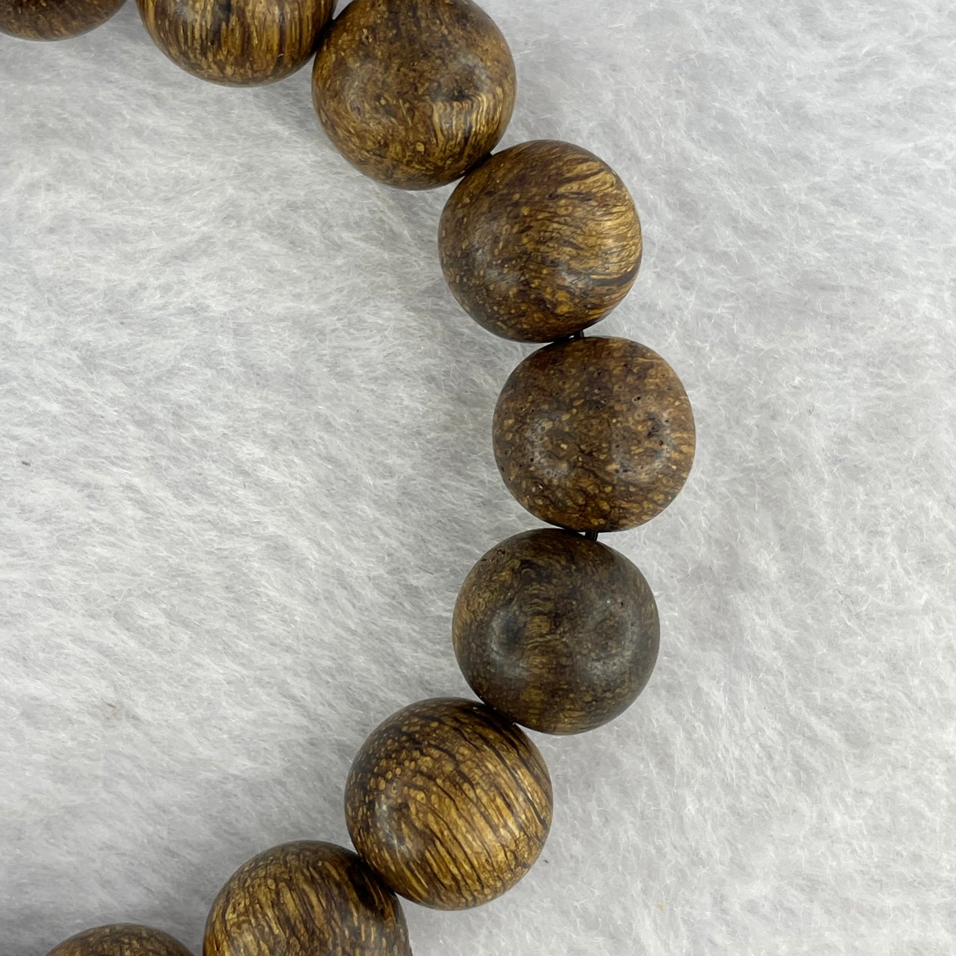 Natural Wild Vietnam Black Kynam Qi Nan Chen Xiang Mu Agarwood Beads Bracelet (Sinking Type 沉水) 天然野生越南黑奇南沉香珠手链 13.04g 17.5cm 12.4 mm 17 Beads - Huangs Jadeite and Jewelry Pte Ltd