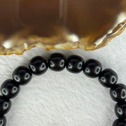 Natural Black Ebony Wood Beads with Movable Pixiu Pair and Coin Bead Bracelet 天然黑檀木珠手链 15.27g 16.5cm 10.0mm 17 Beads - Huangs Jadeite and Jewelry Pte Ltd