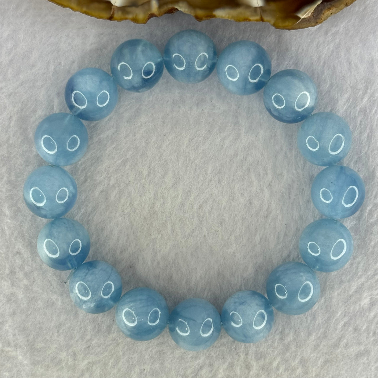 Natural Aquamarine Beads Bracelet 42.45g 18cm 13.2mm 16 Beads