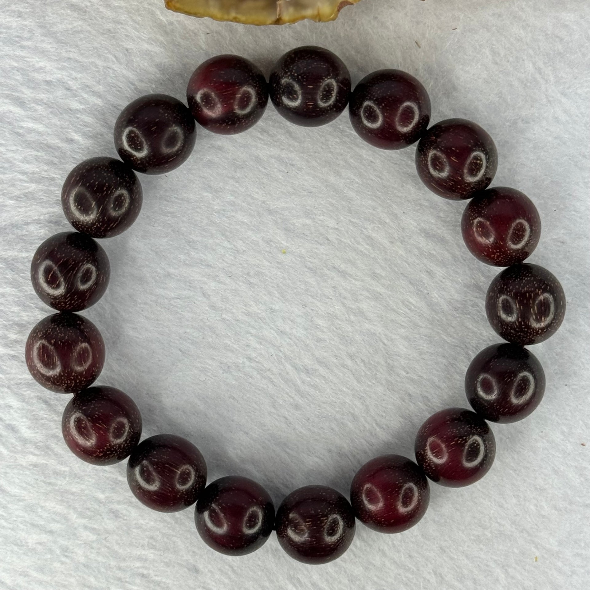 Natural Blood Zitan Beads Bracelet 天然血檀木手链 14.09g 18cm 12.0mm 17 Beads - Huangs Jadeite and Jewelry Pte Ltd