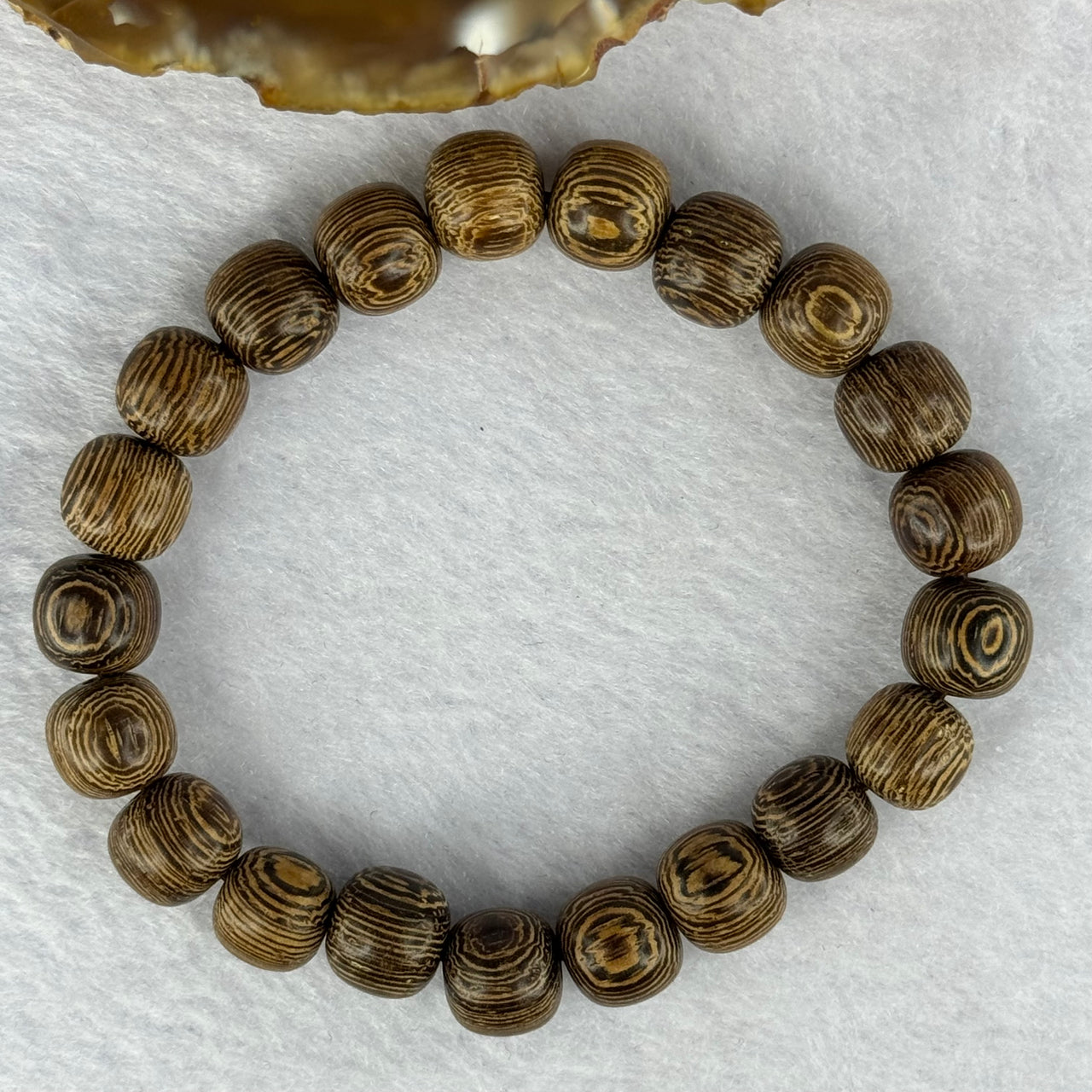 Natural Wenge Wooden Beads Bracelets 天然鸡翅木手链 9.65g 16.5cm 9.9mm 21 Beads - Huangs Jadeite and Jewelry Pte Ltd