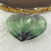 Natural Deep Intense Purple and Green Fluorite Crystal Mini Heart Display 87.63g 51.3 by 55.7 by 22.8mm - Huangs Jadeite and Jewelry Pte Ltd