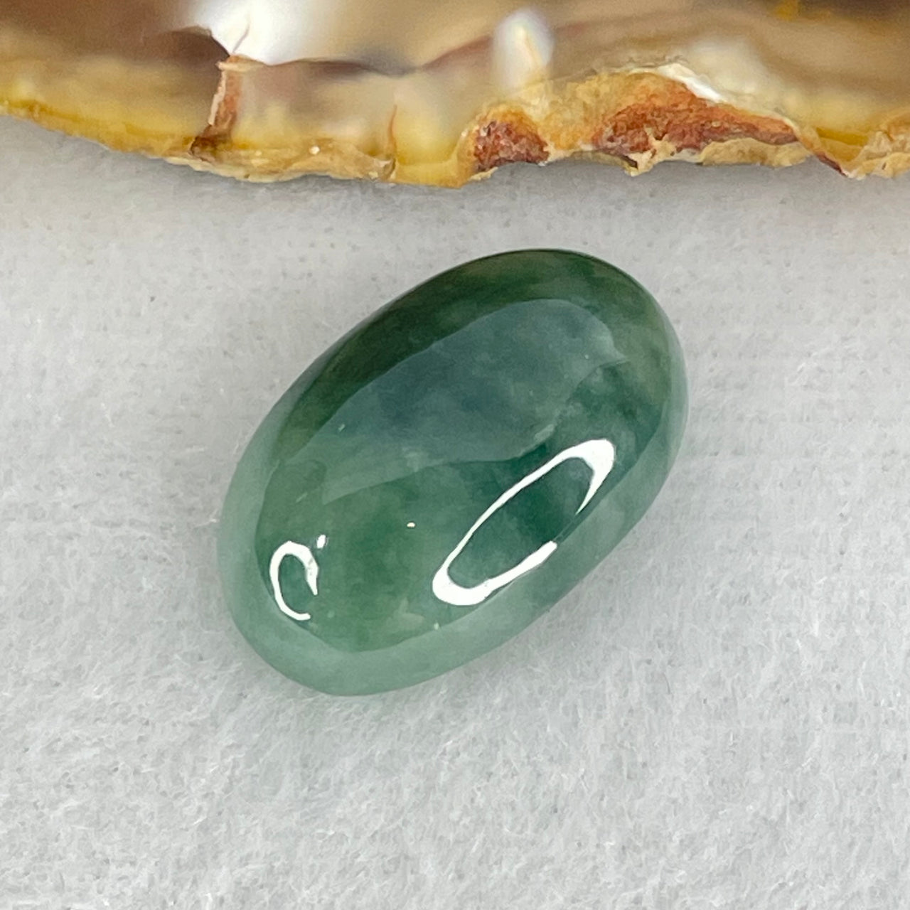 Type A Wuji Grey with Green Cabouchon Jadeite Stone For Setting 3.01g 18.4 by 12.0 by 6.8mm