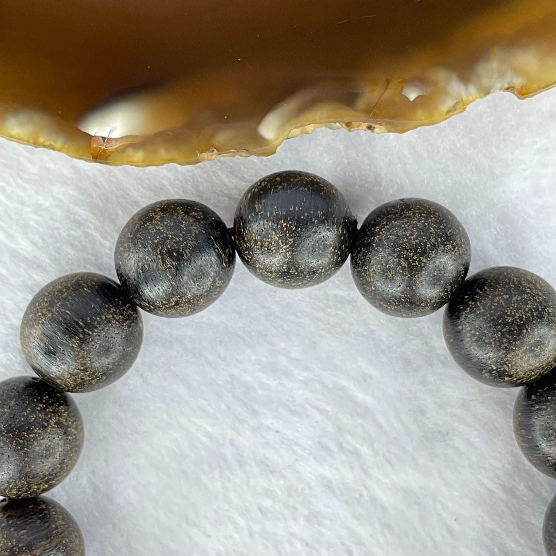 Natural Old Wild Indonesia Agarwood Beads Bracelet (Sinking Type) 天然老野生印尼沉香珠手链 23.04g 13.9 mm 15 Beads - Huangs Jadeite and Jewelry Pte Ltd