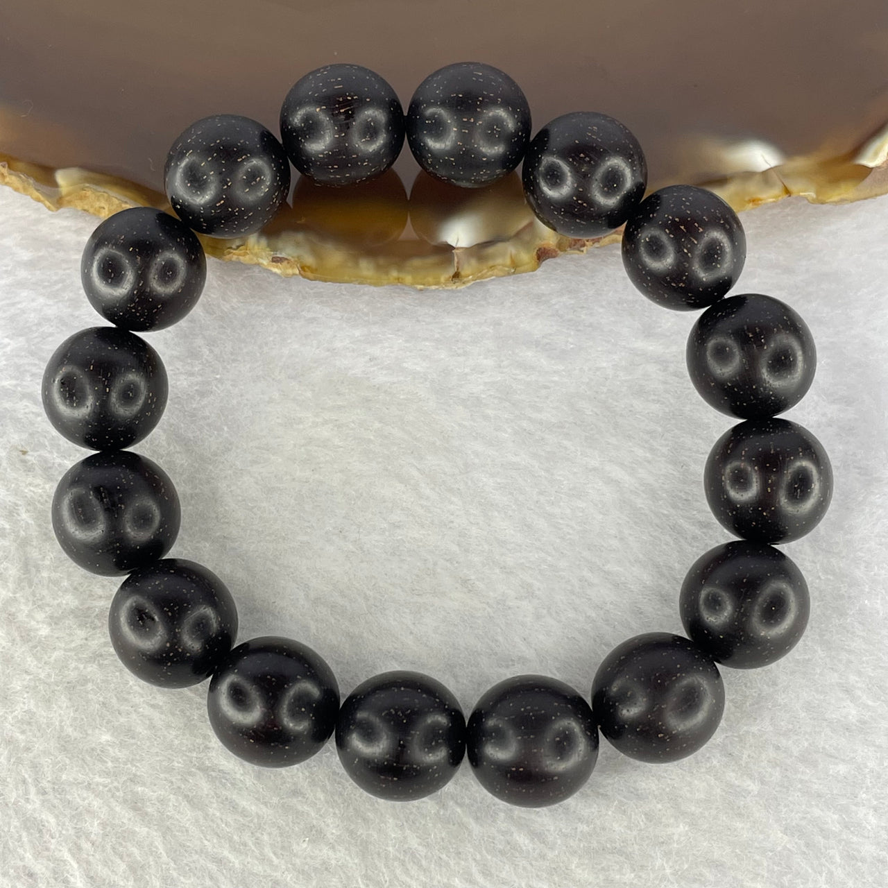 National Wild African Zitan Bracelet 野生非洲金星字檀手链  18.21g 12.6 mm 16 Beads - Huangs Jadeite and Jewelry Pte Ltd