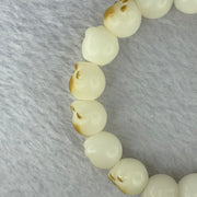 Natural White Color Bodhi Beads in Paw Bracelet 19.88g 16cm 12.2mm 17 Beads - Huangs Jadeite and Jewelry Pte Ltd